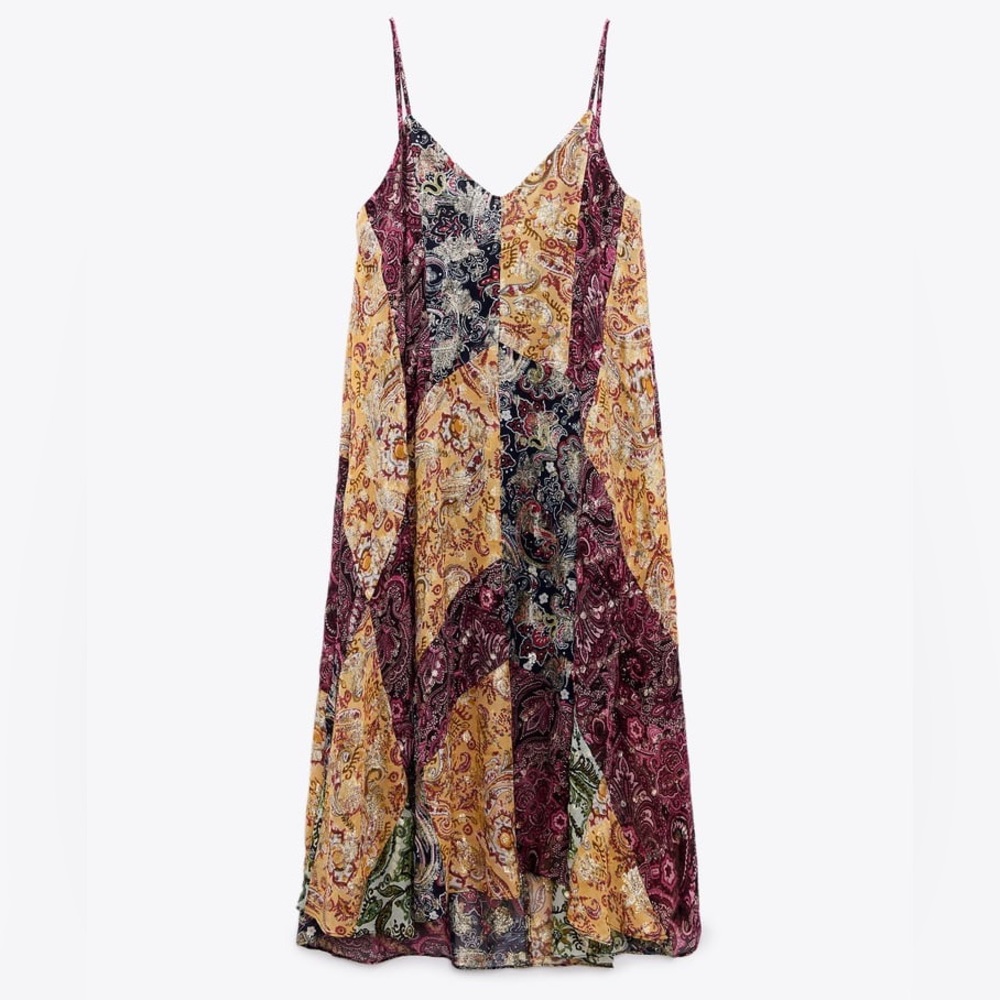 ZARA PRINTED PAISLEY MIDI DRESS
